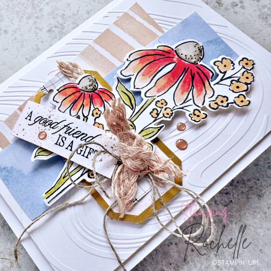 TSL 1st Birthday, Friend Card, Mixed Media Florals, Card Sketch