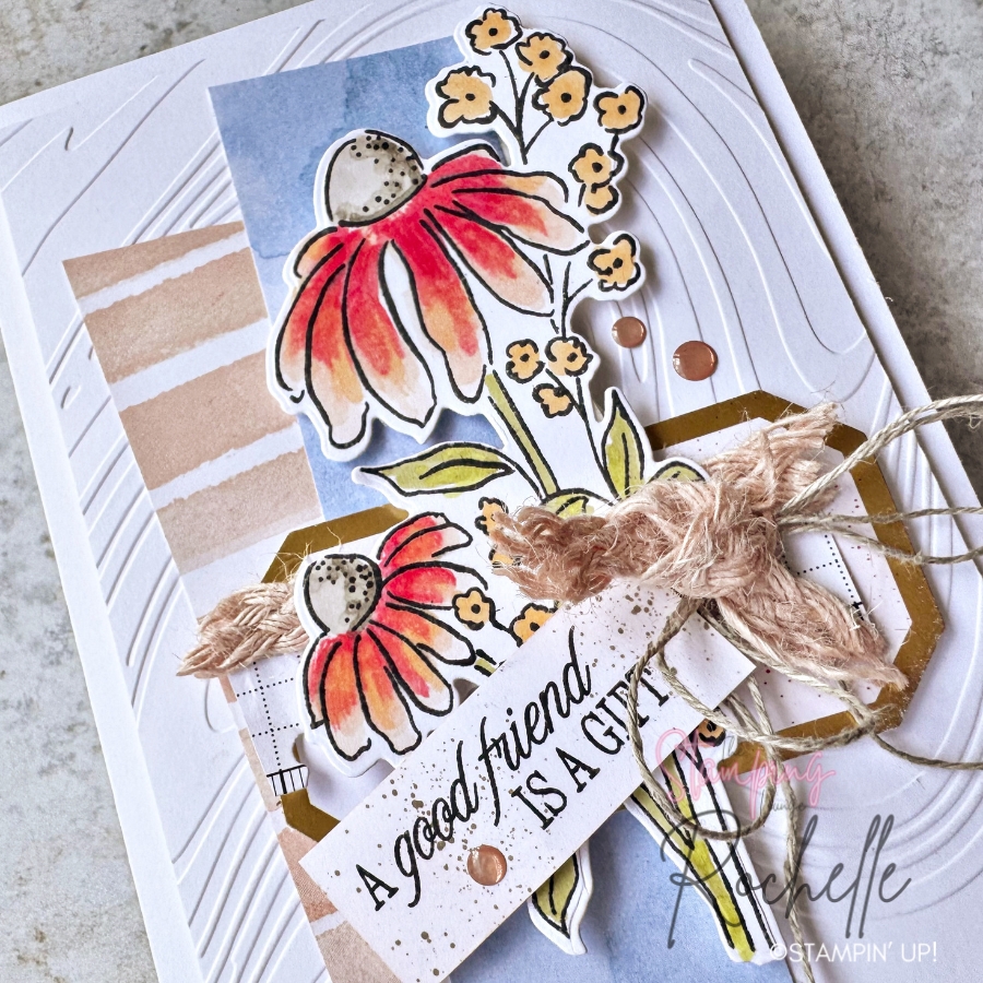 TSL 1st Birthday, Mixed Media Florals, Card Sketch, Friend